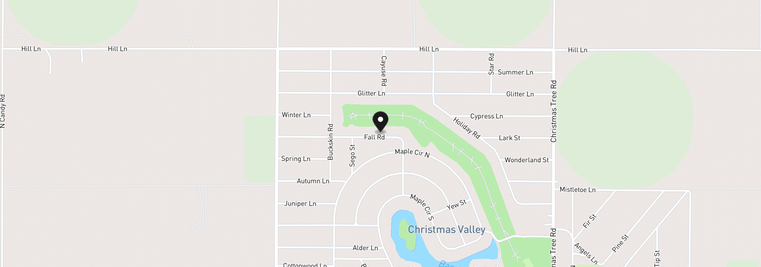 Map showing the location of 57655 Fall Rd, Christmas Valley, OR 97641