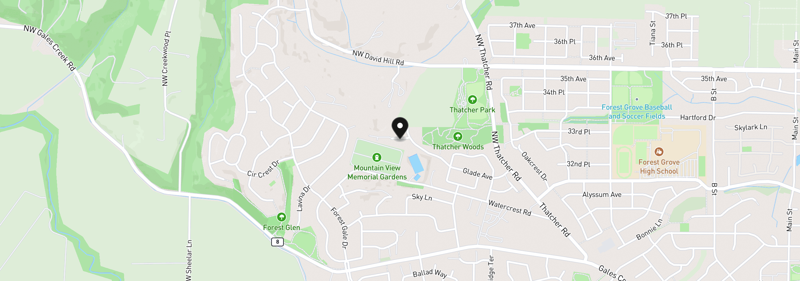 Map showing the location of 516 Ruca Ct, Forest Grove, OR 97116