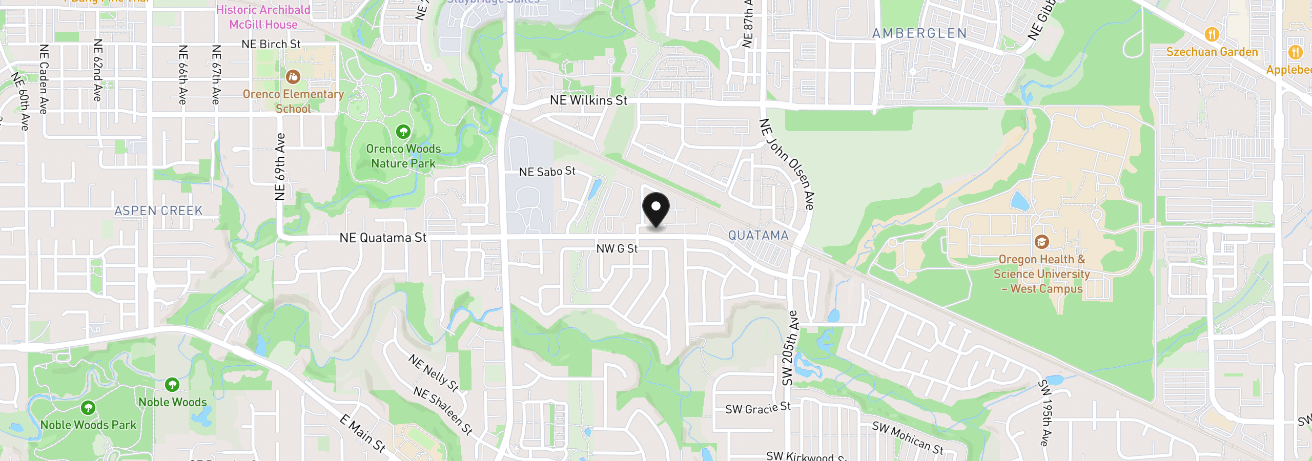 Map showing the location of 20942 NW Noelle Way, Hillsboro, OR 97006