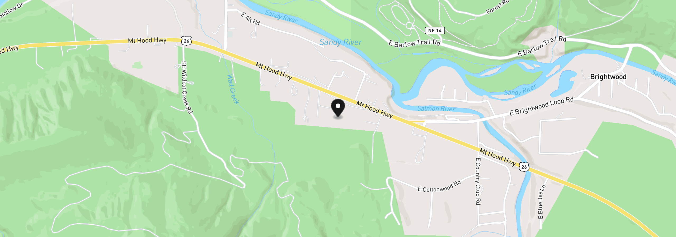 Map showing the location of 61216 E Highway 26, Sandy, OR 97055