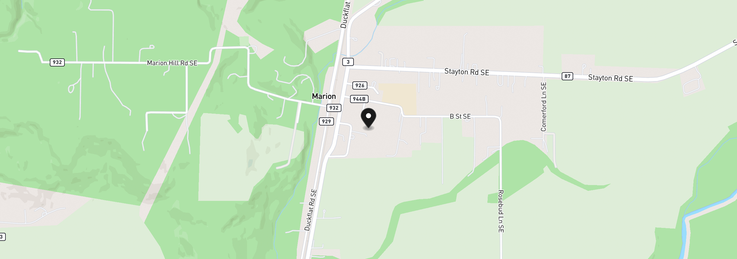 Map showing the location of 5885 D St SE, Turner, OR 97392