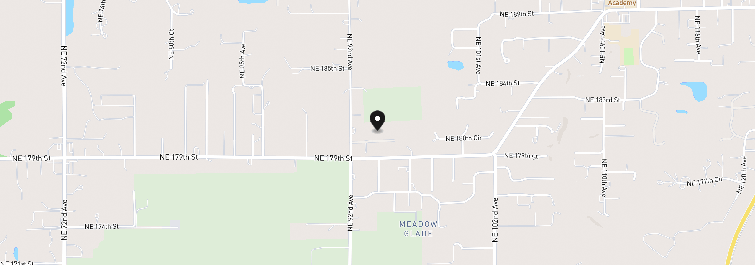 Map showing the location of 9404 NE 180th Way, Battle Ground, Wa 98604