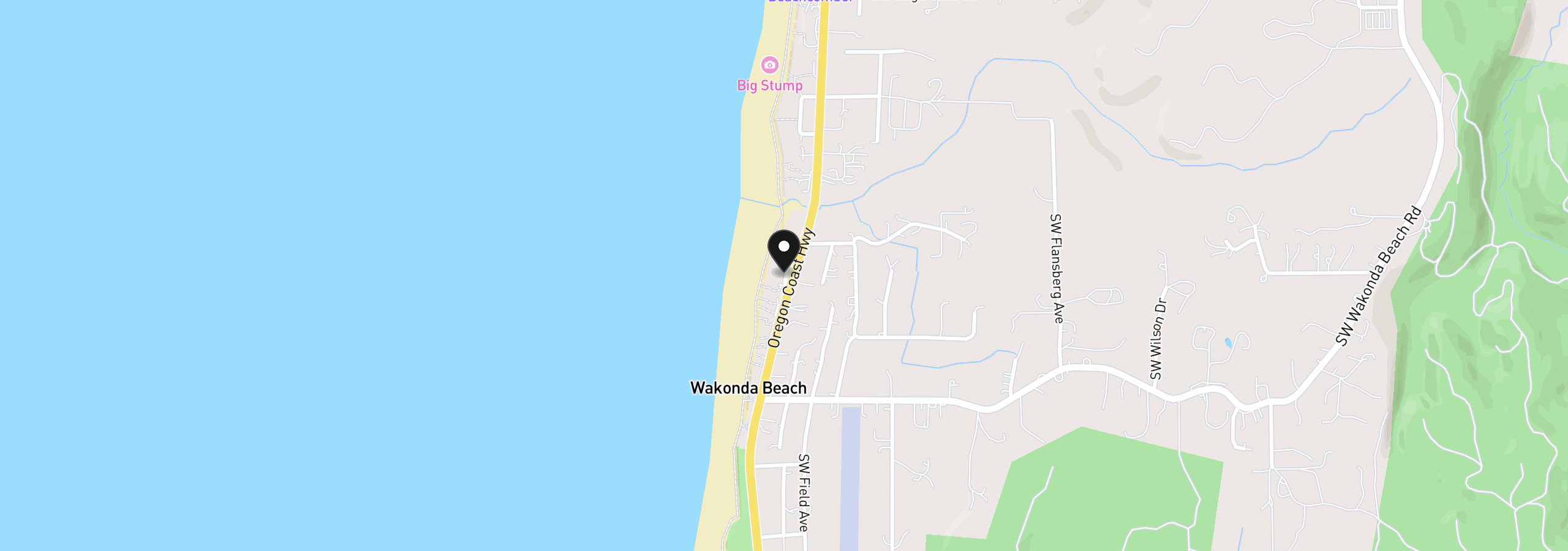 Map showing the location of Tl 700 SW Surf Pines Ln, Waldport, OR 97394