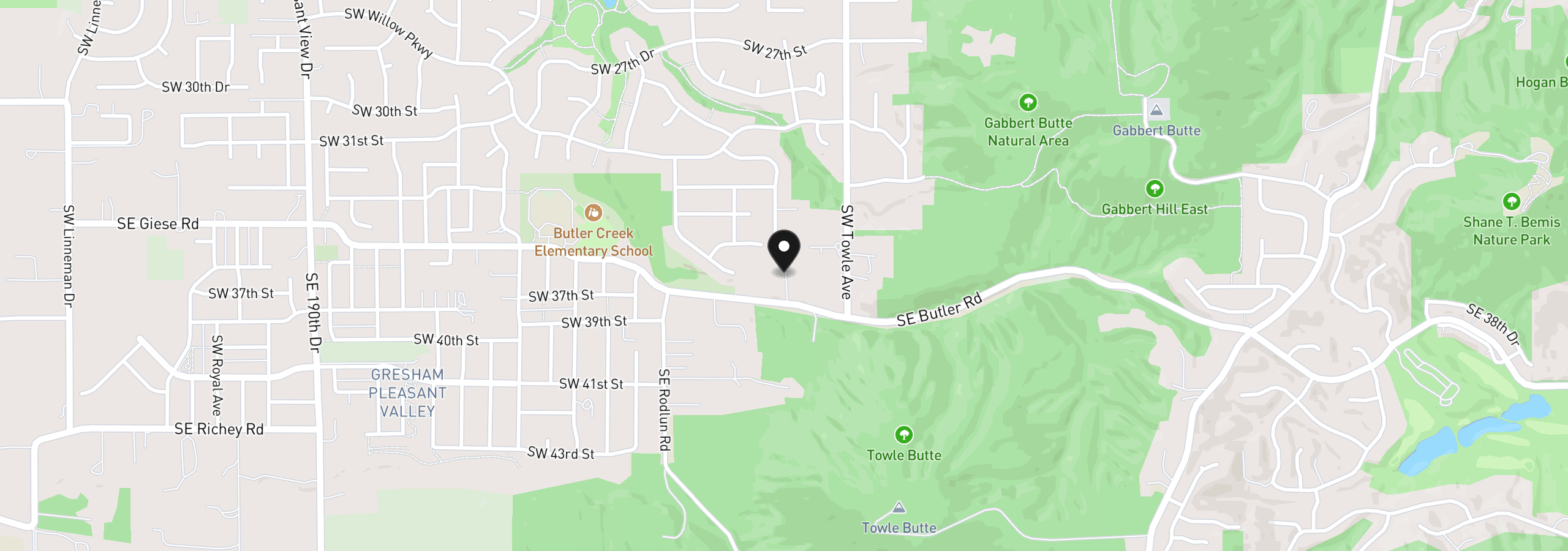 Map showing the location of 1721 SW Butler Rd, Gresham, OR 97080