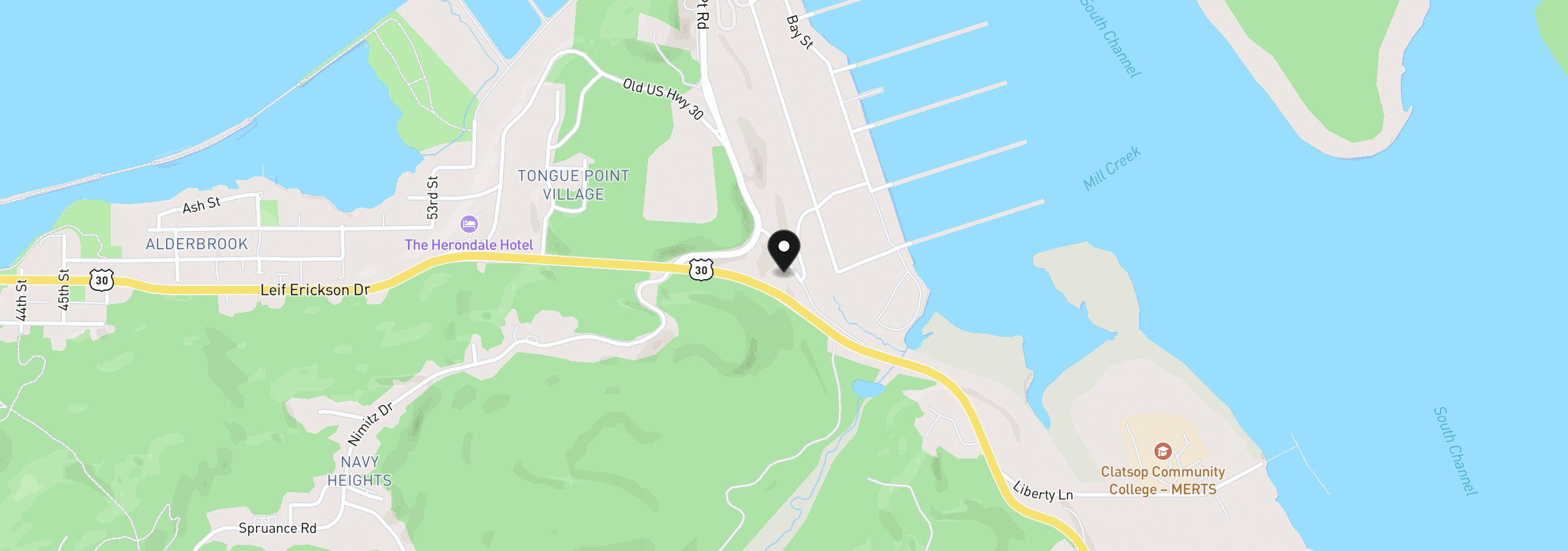 Map showing the location of 5985 Cedar St, Astoria, OR 97103