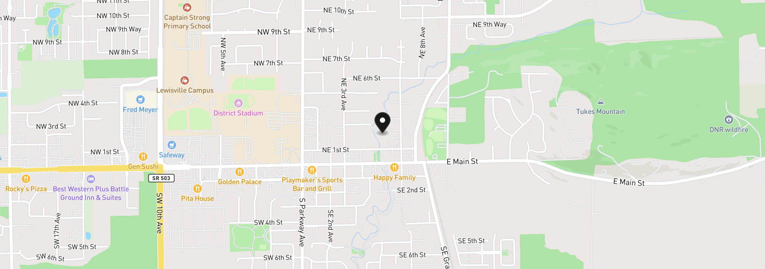 Map showing the location of 519 NE 2nd St, Battle Ground, Wa 98604