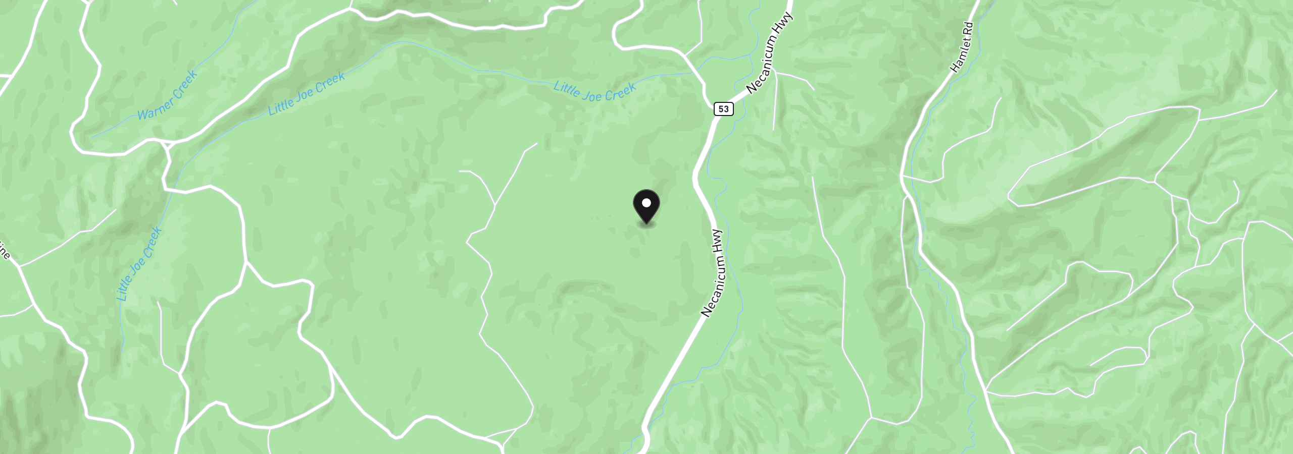 Map showing the location of Necanicum Hwy, Seaside, OR 97138