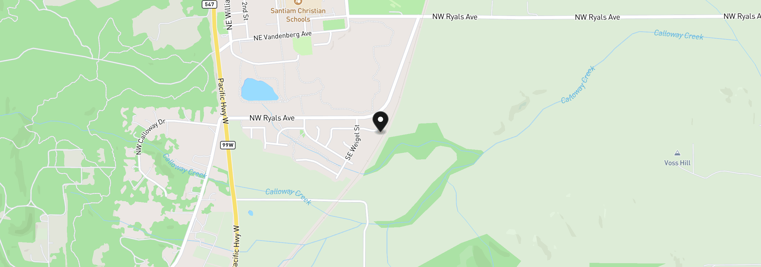 Map showing the location of 7335 SE Dot St, Corvallis, OR 97330