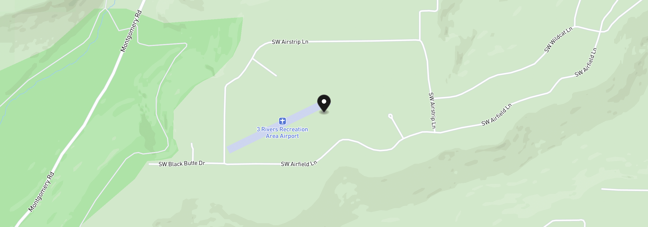 Map showing the location of 13422 SW Airfield Ln, Culver, OR 97734