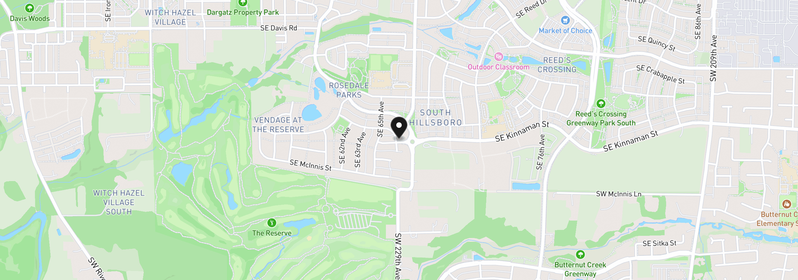 Map showing the location of 6615 SE Kinnaman St, Hillsboro, OR 97123