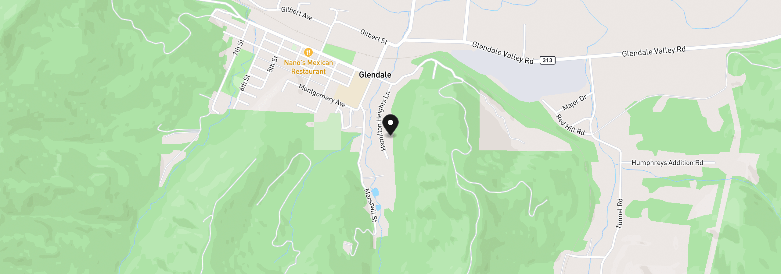 Map showing the location of 252 Hamilton Heights Ln, Glendale, OR 97442