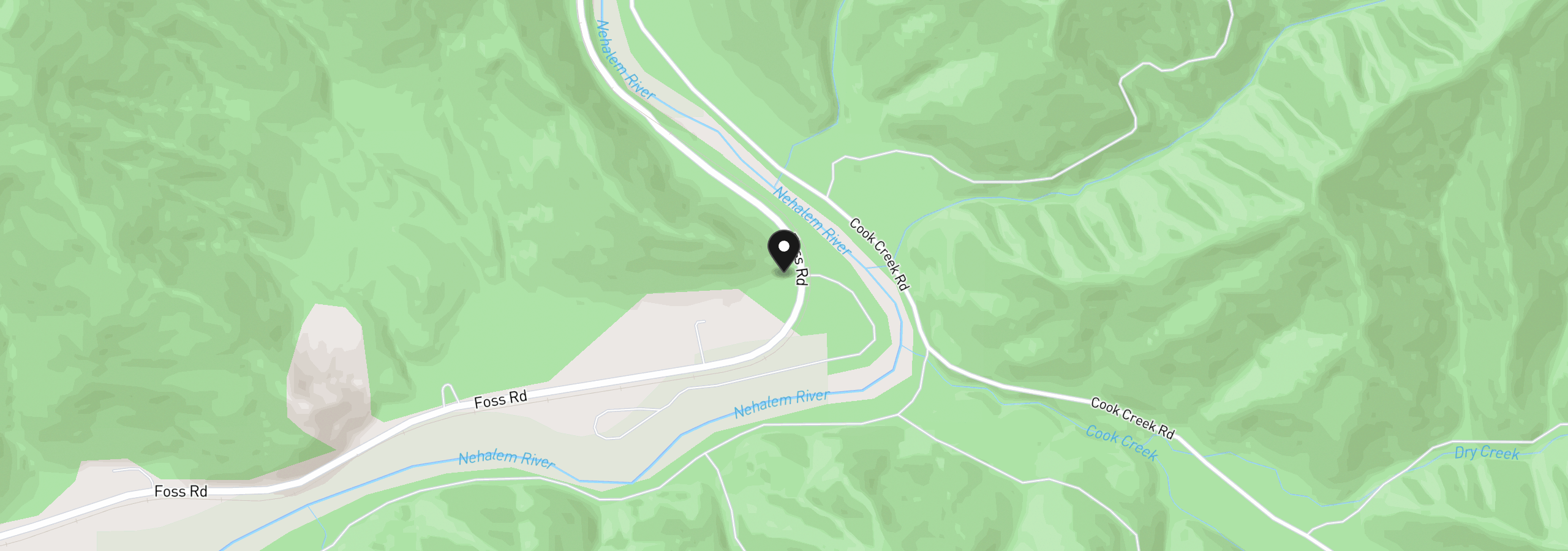 Map showing the location of 25100 Foss Rd, Nehalem, OR 97131