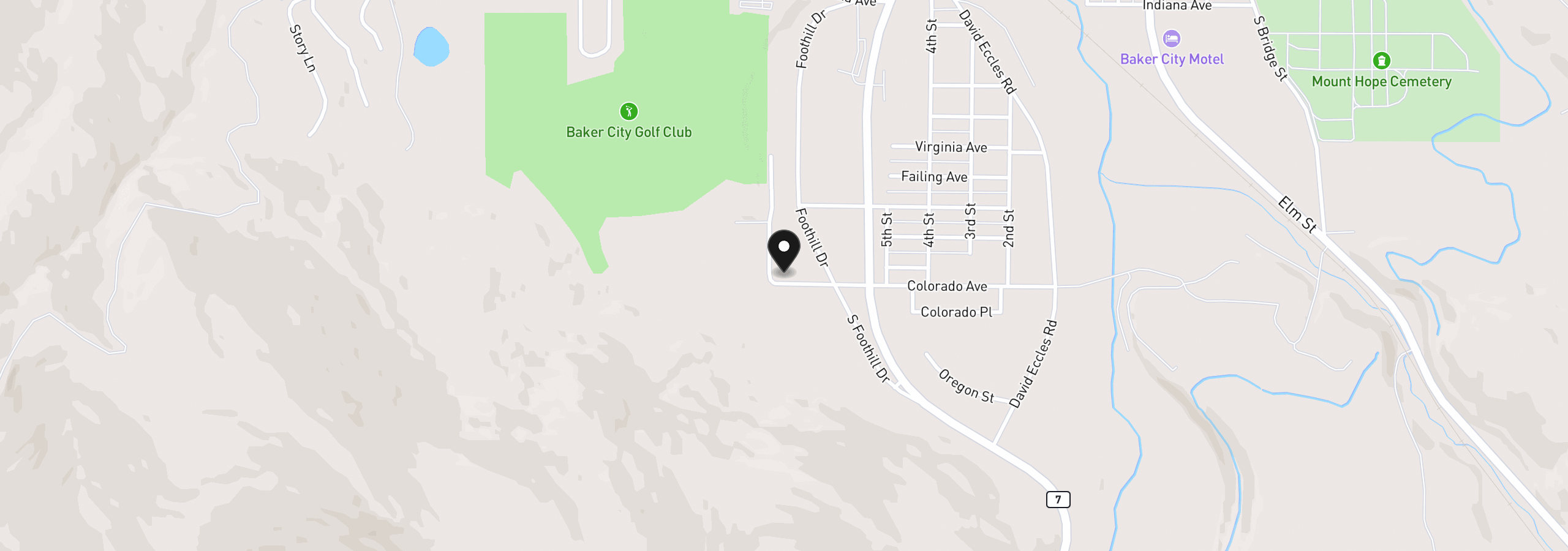 Map showing the location of 2790 Colorado Ave, Baker City, OR 97814