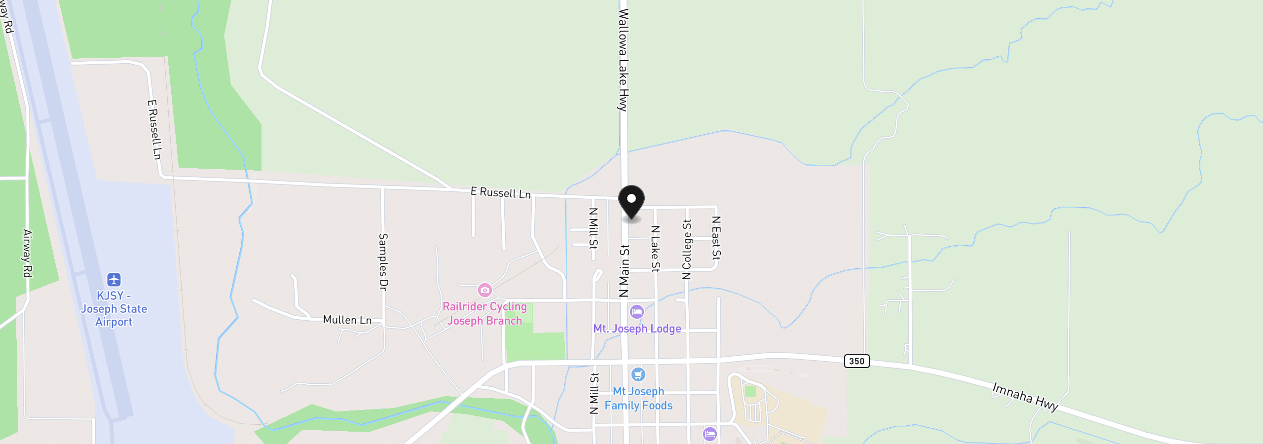 Map showing the location of 0 Hwy 82 Main Street, Joseph, OR 97846