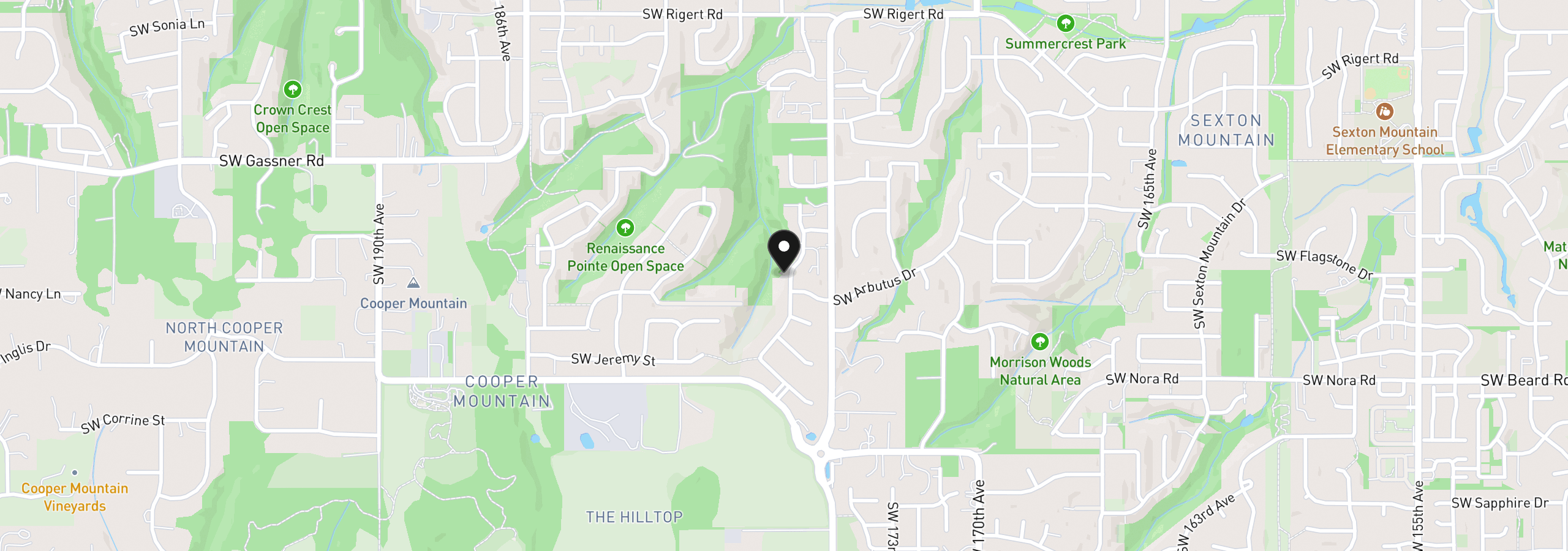 Map showing the location of 8911 SW 176th Ave, Beaverton, OR 97007