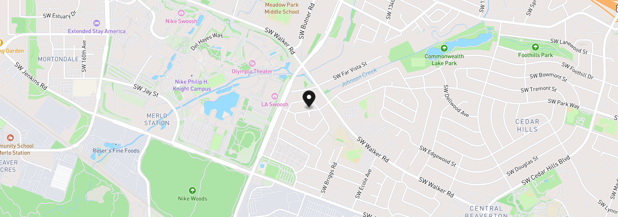 Map showing the location of 14085 SW Furlong Way, Beaverton, OR 97005