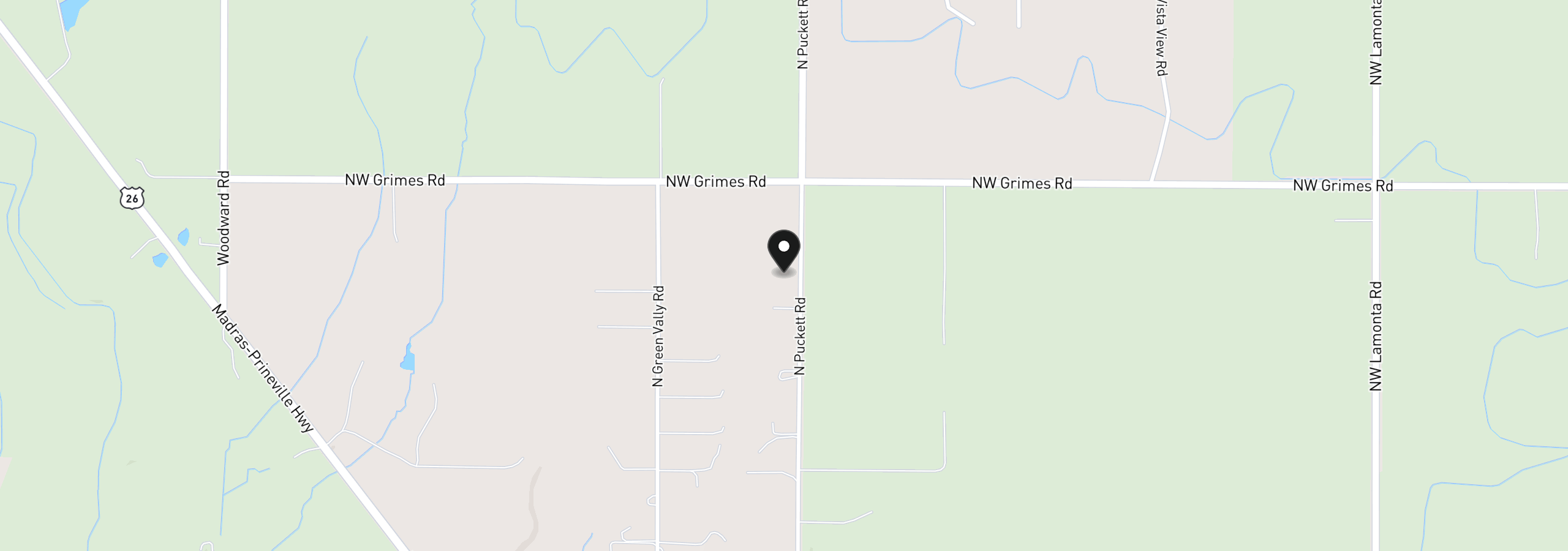 Map showing the location of 6631 NW Puckett Rd, Prineville, OR 97754