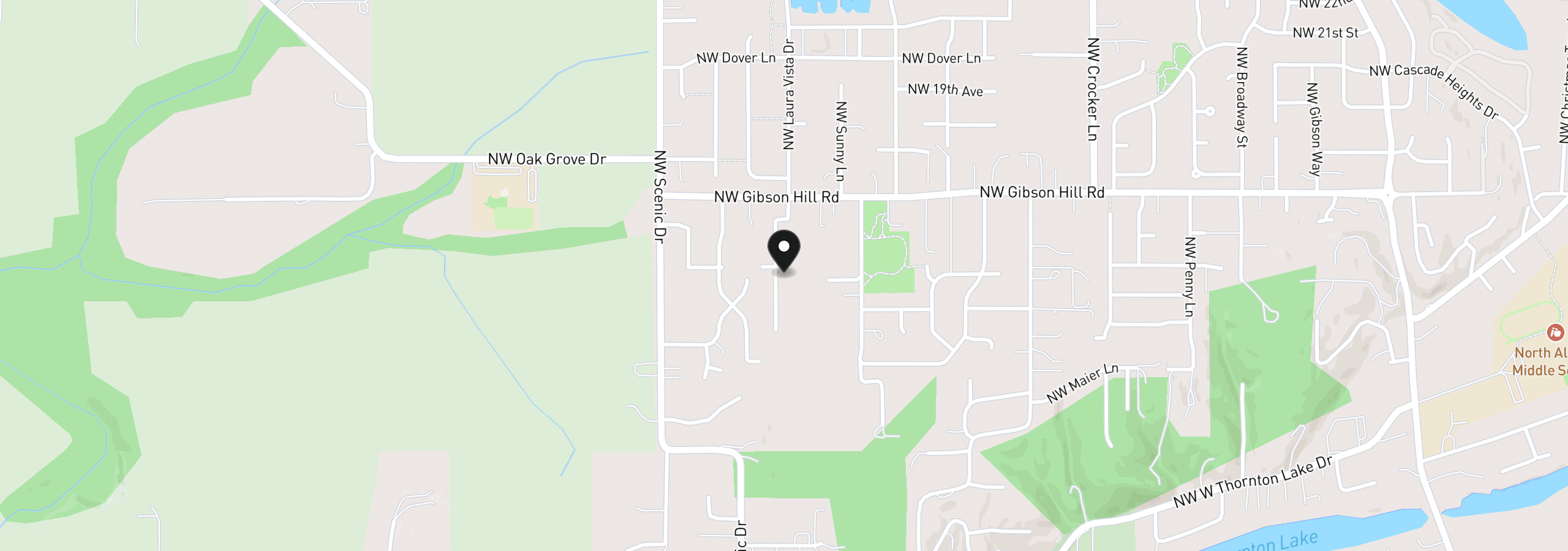 Map showing the location of 1493 Laura Vista, Albany, OR 97321