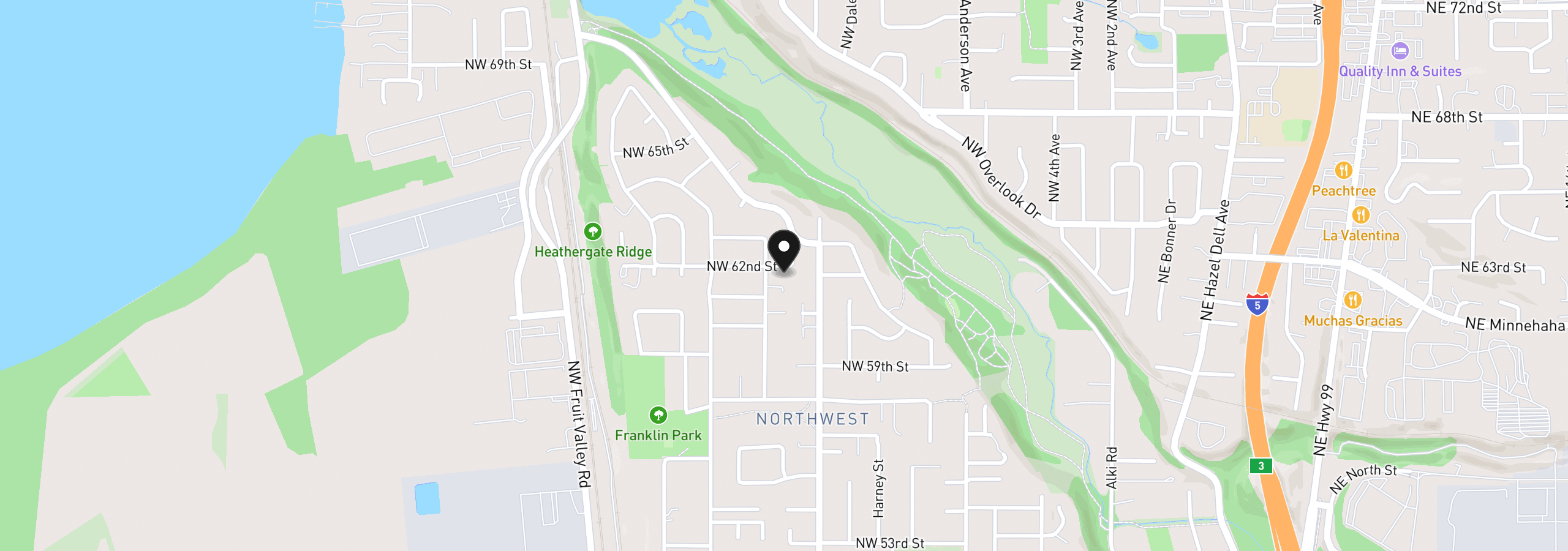 Map showing the location of 1207 NW 62nd St, Vancouver, Wa 98663