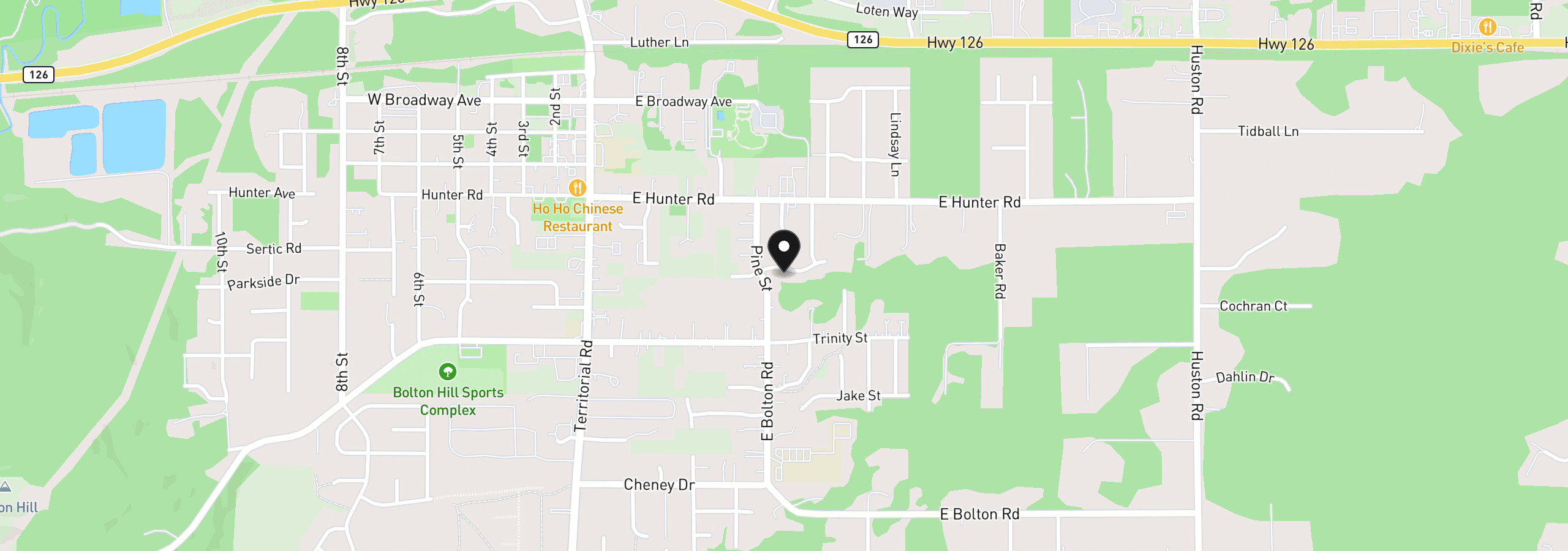 Map showing the location of 25252 Corky Ln, Veneta, OR 97487