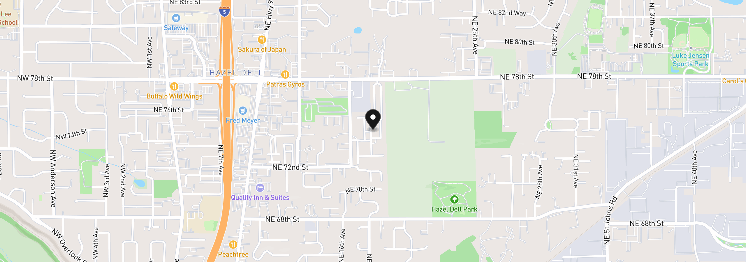 Map showing the location of 1709 NE 78th St 43, Vancouver, Wa 98665