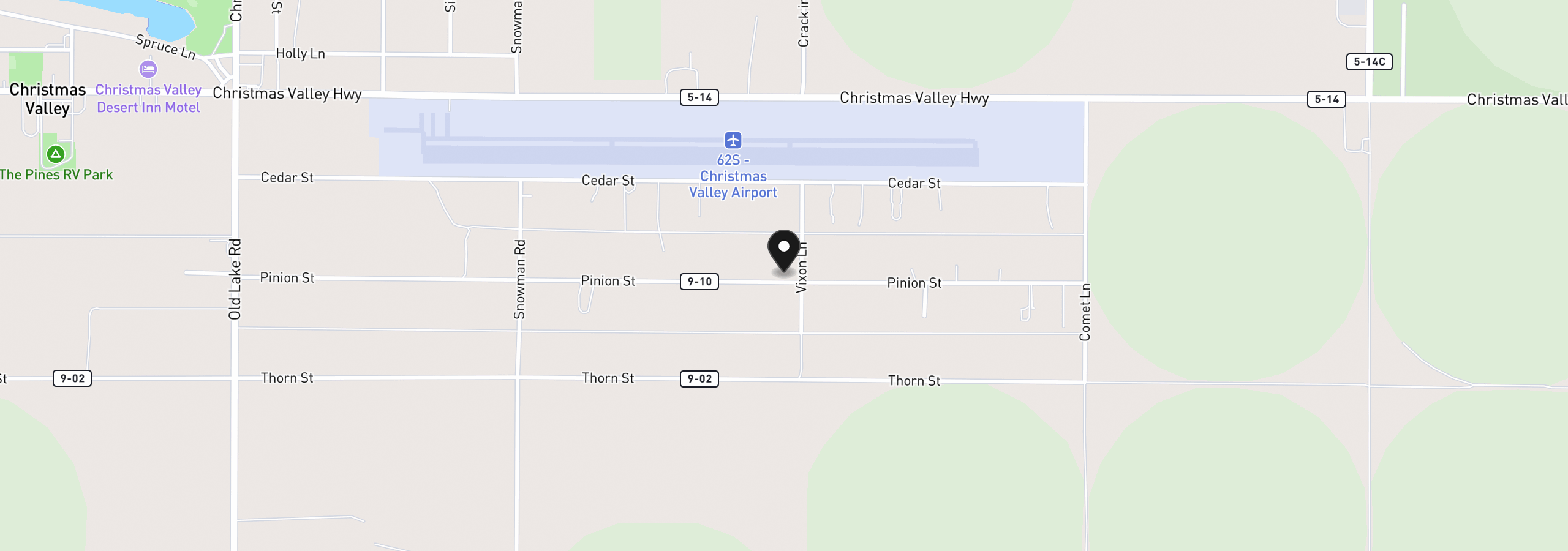 Map showing the location of Pinion Ln 4600, Christmas Valley, OR 97641