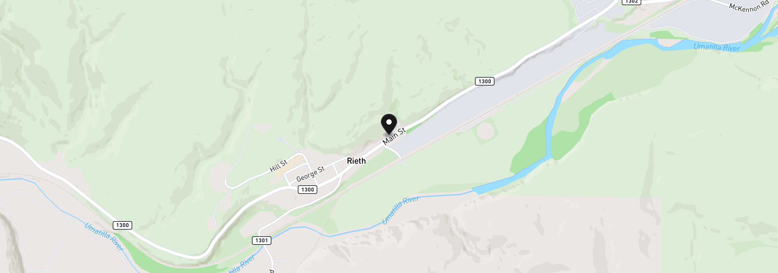 Map showing the location of 43683 Main St, Pendleton, OR 97801