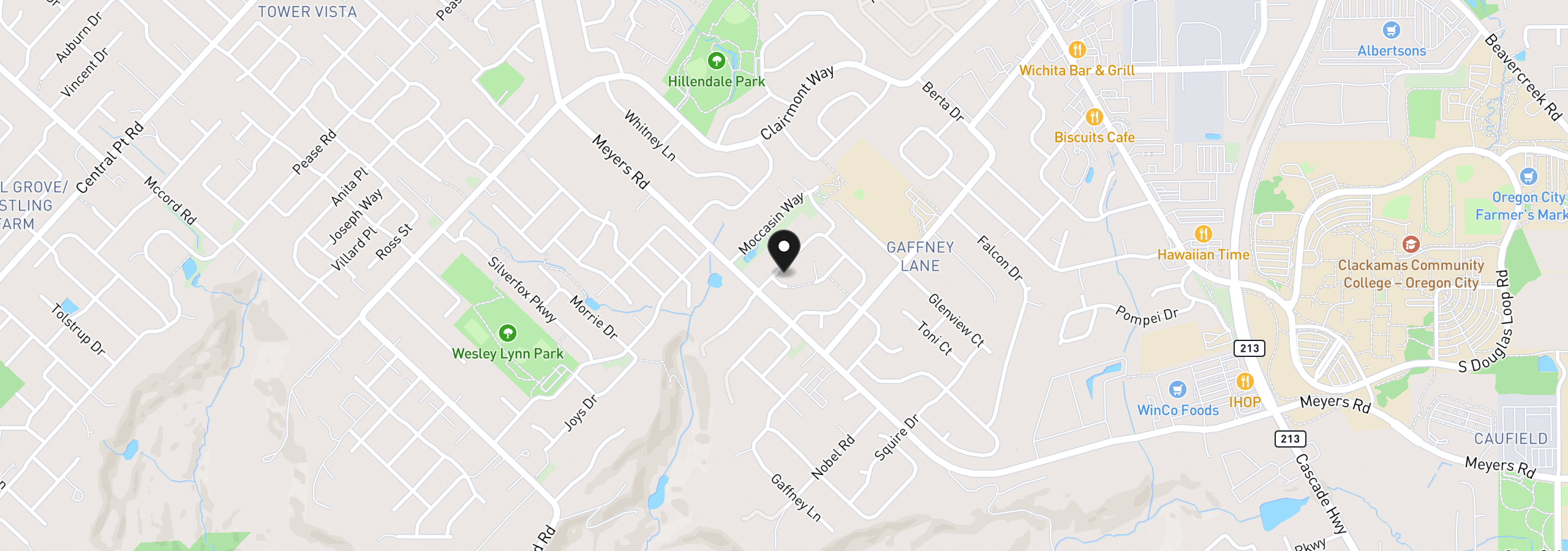 Map showing the location of 13230 Andrea St, Oregon City, OR 97045