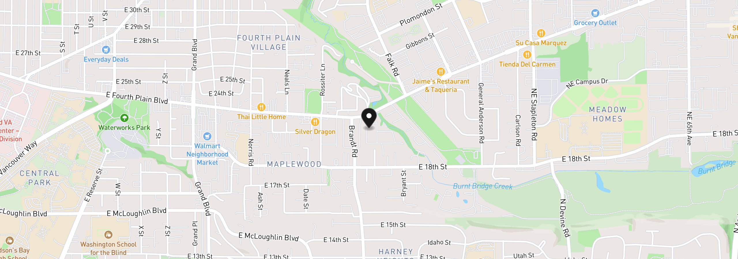Map showing the location of 3909 E Fourth Plain Blvd 11, Vancouver, Wa 98661