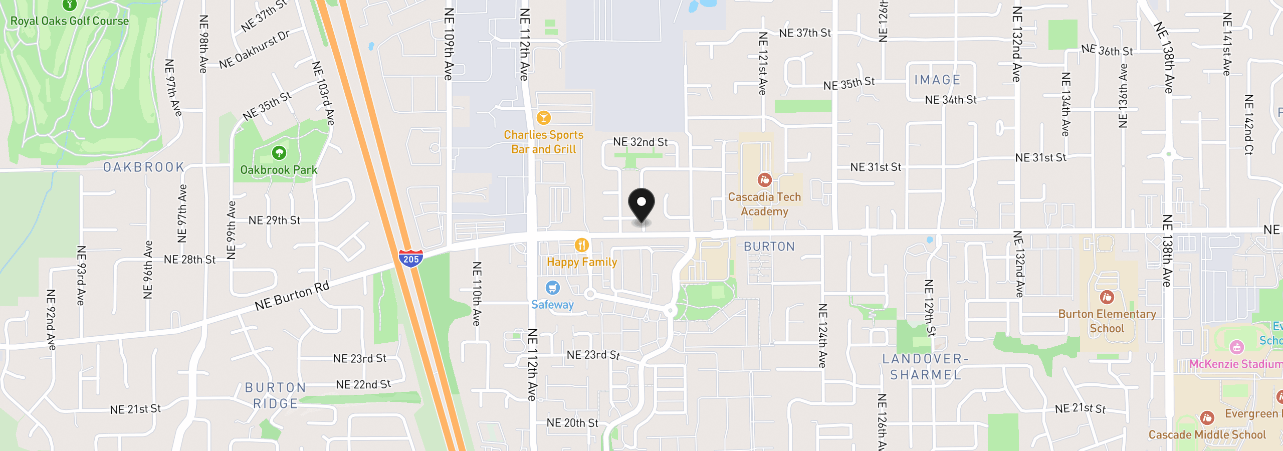 Map showing the location of 11521 NE 29th St, Vancouver, Wa 98682