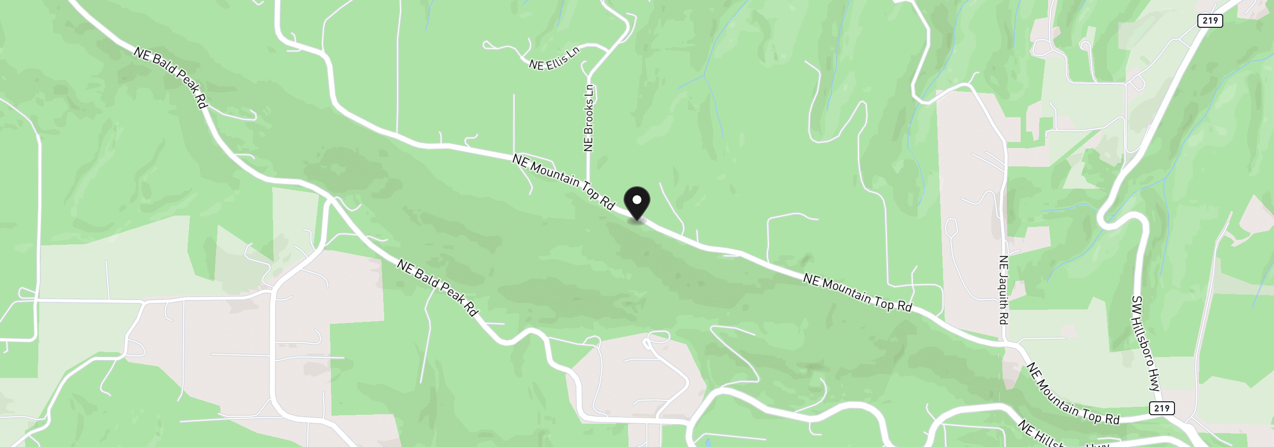 Map showing the location of Moutain Top, Newberg, OR 97132