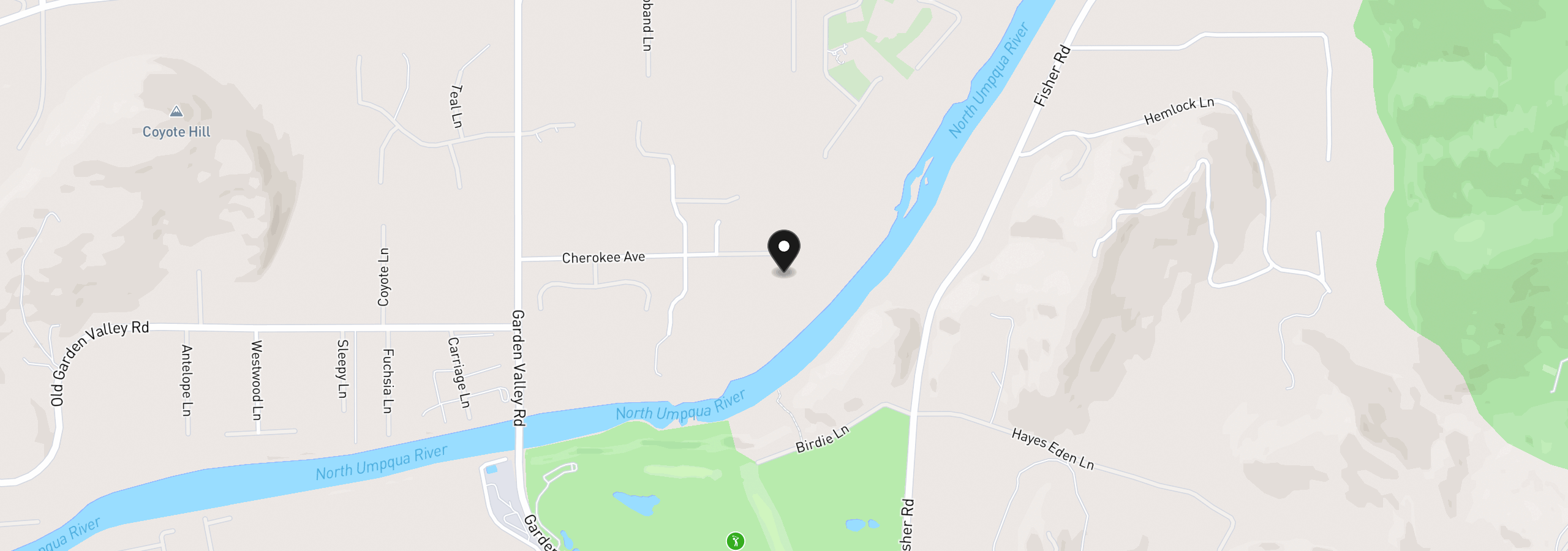 Map showing the location of 567 Cherokee Ave, Roseburg, OR 97471