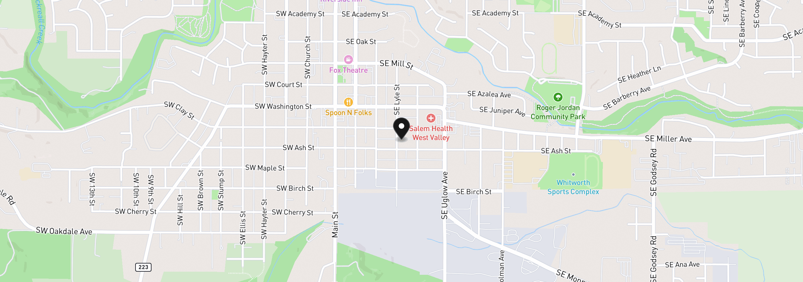 Map showing the location of 1162 SE Lyle St, Dallas, OR 97338