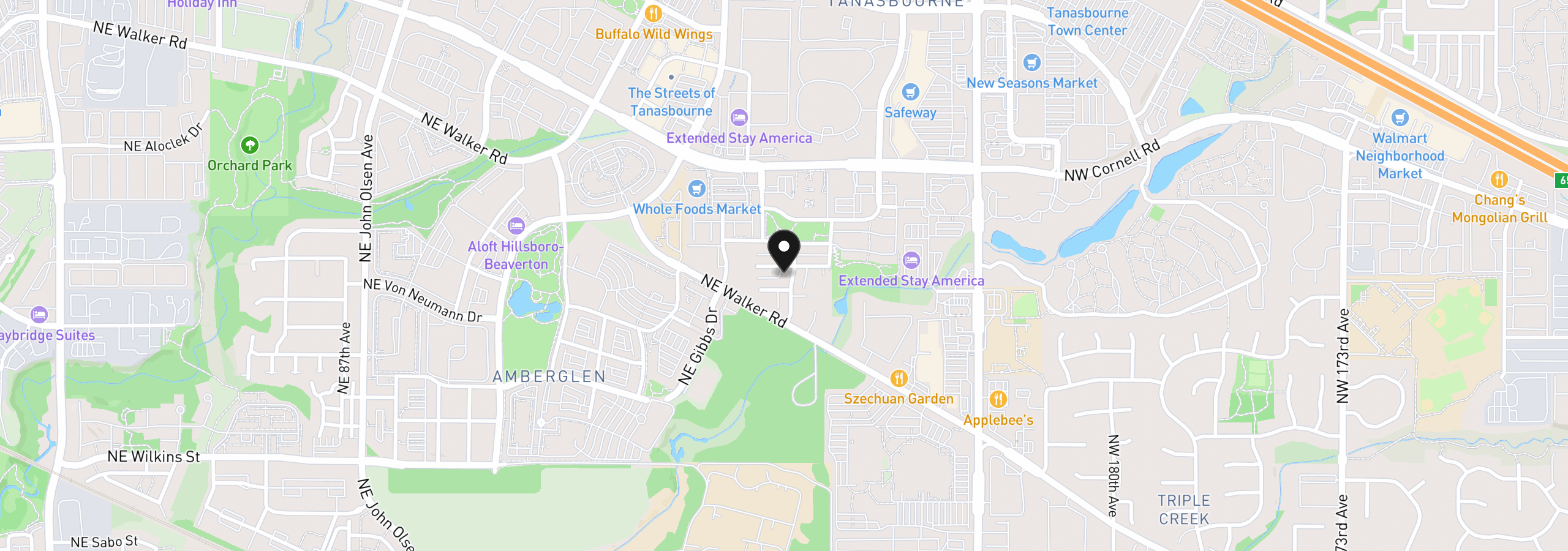 Map showing the location of 1663 NE 103rd Ave, Hillsboro, OR 97006