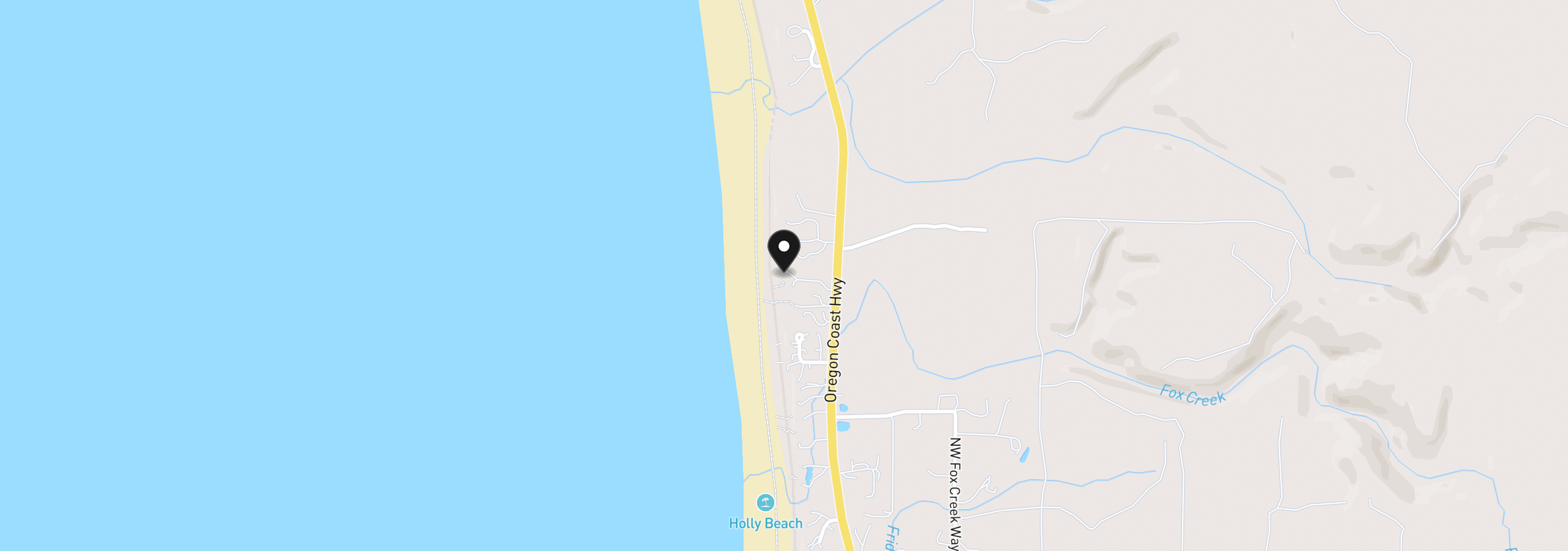 Map showing the location of 6988 NW Pacific Coast Hwy, Seal Rock, OR 97376