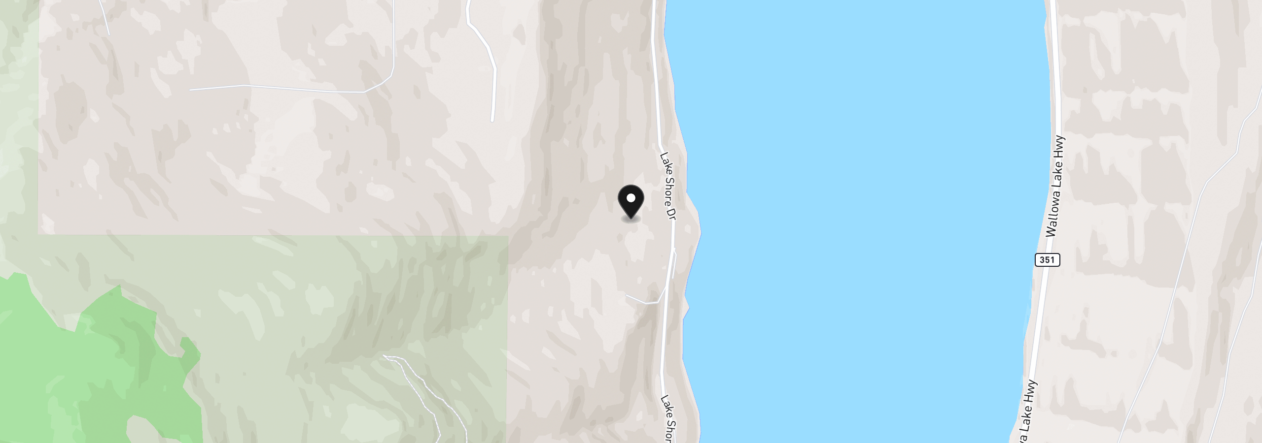 Map showing the location of Chipmunk Lane, Wallowa Lake, OR 97846