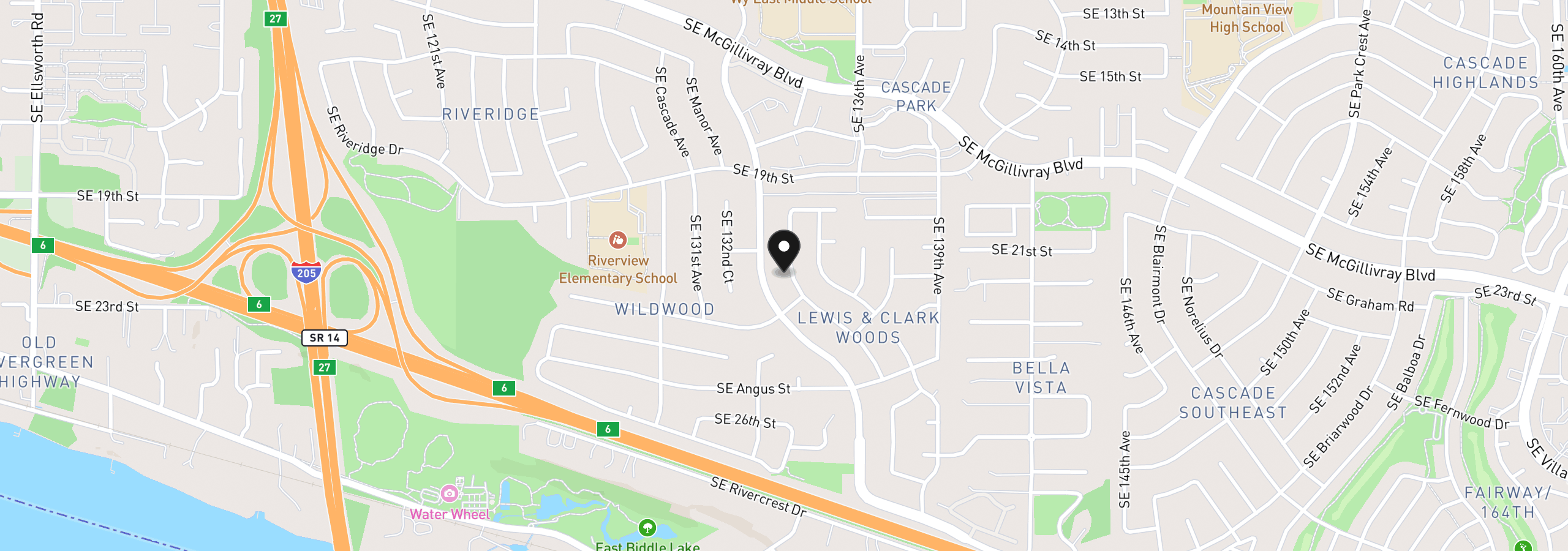 Map showing the location of 2204 SE 134th Ave, Vancouver, Wa 98683
