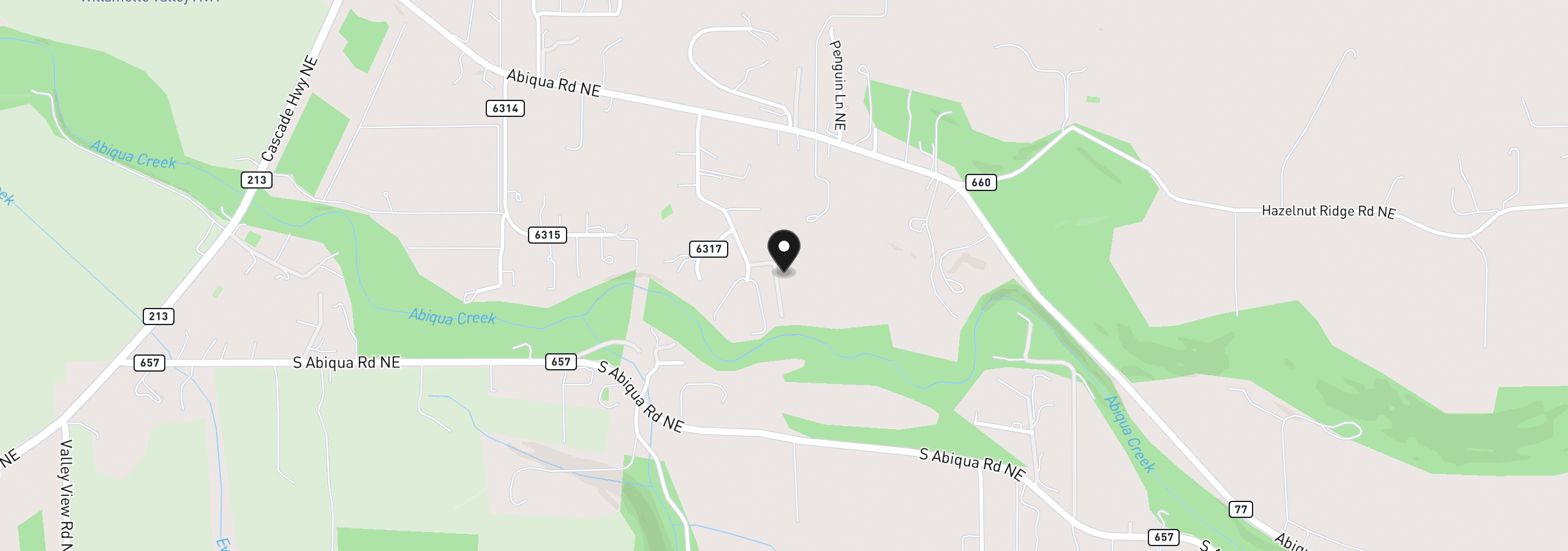 Map showing the location of 16655 Dancing Fox Ln NE, Silverton, OR 97381