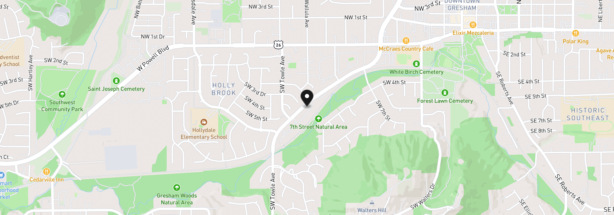 Map showing the location of 512 SW Eastman Pkwy, Gresham, OR 97080