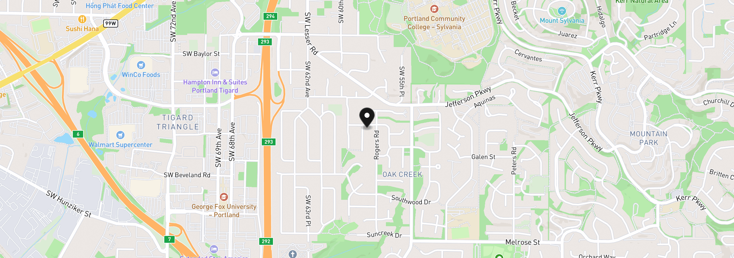 Map showing the location of 5904 Bay Point Dr, Lake Oswego, OR 97035