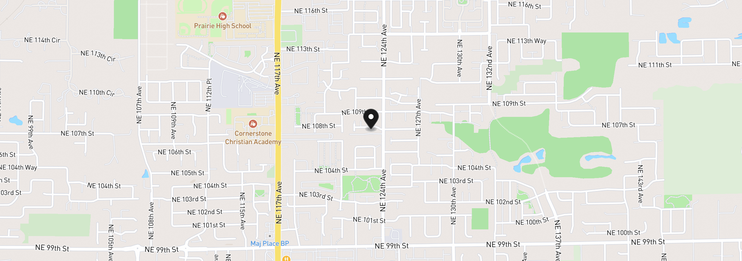 Map showing the location of 12307 NE 107th Way, Vancouver, Wa 98682