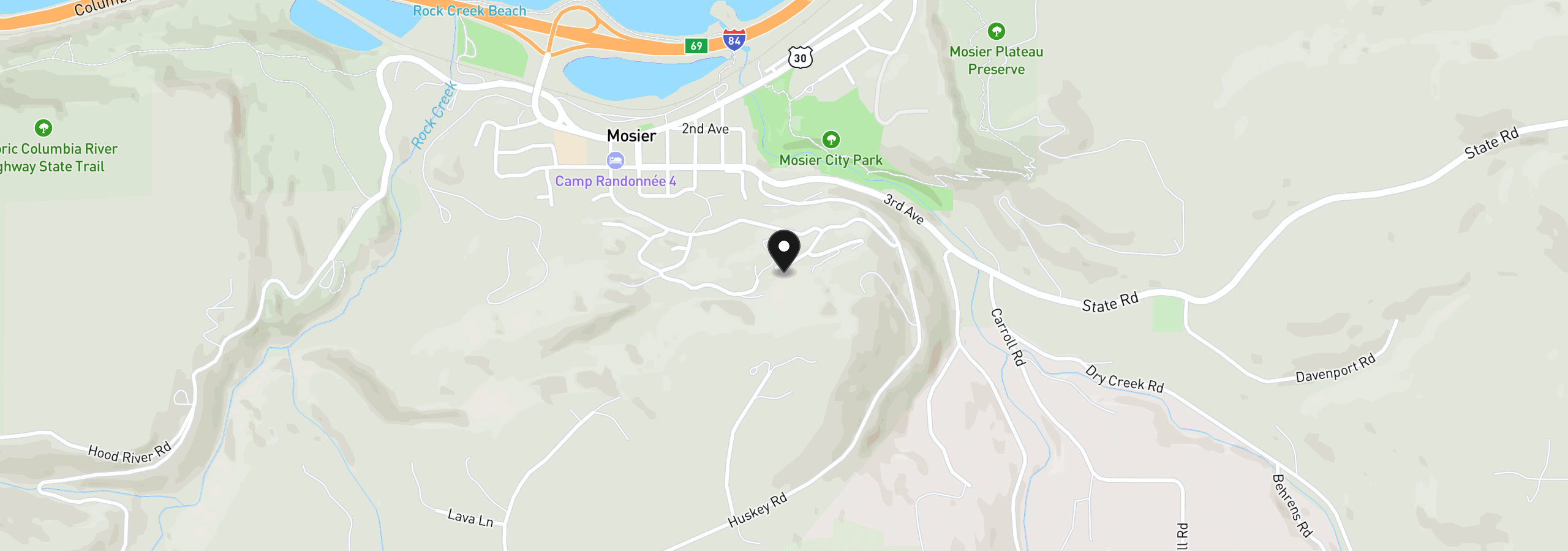 Map showing the location of 622 Syncline Way, Mosier, OR 97040