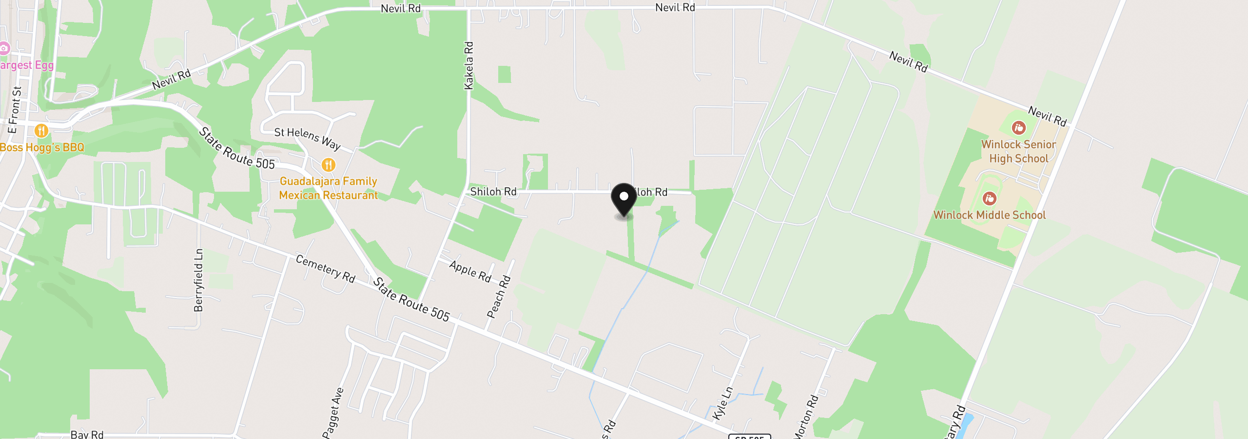 Map showing the location of 01 Shiloh Rd, Winlock, Wa 98596