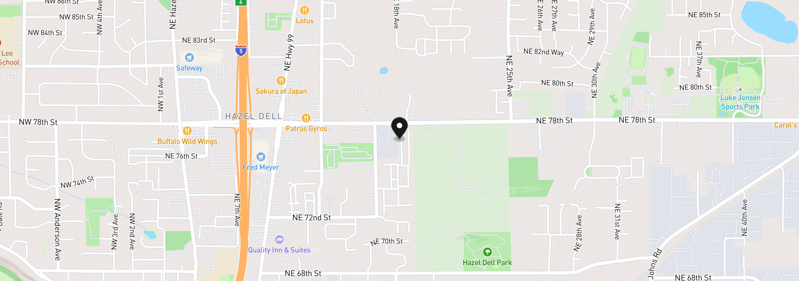 Map showing the location of 1709 NE 78th St #20, Vancouver, Wa 98665