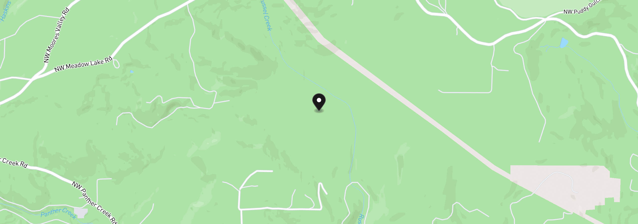 Map showing the location of 0 Panther Creek Rd, Carlton, OR 97111