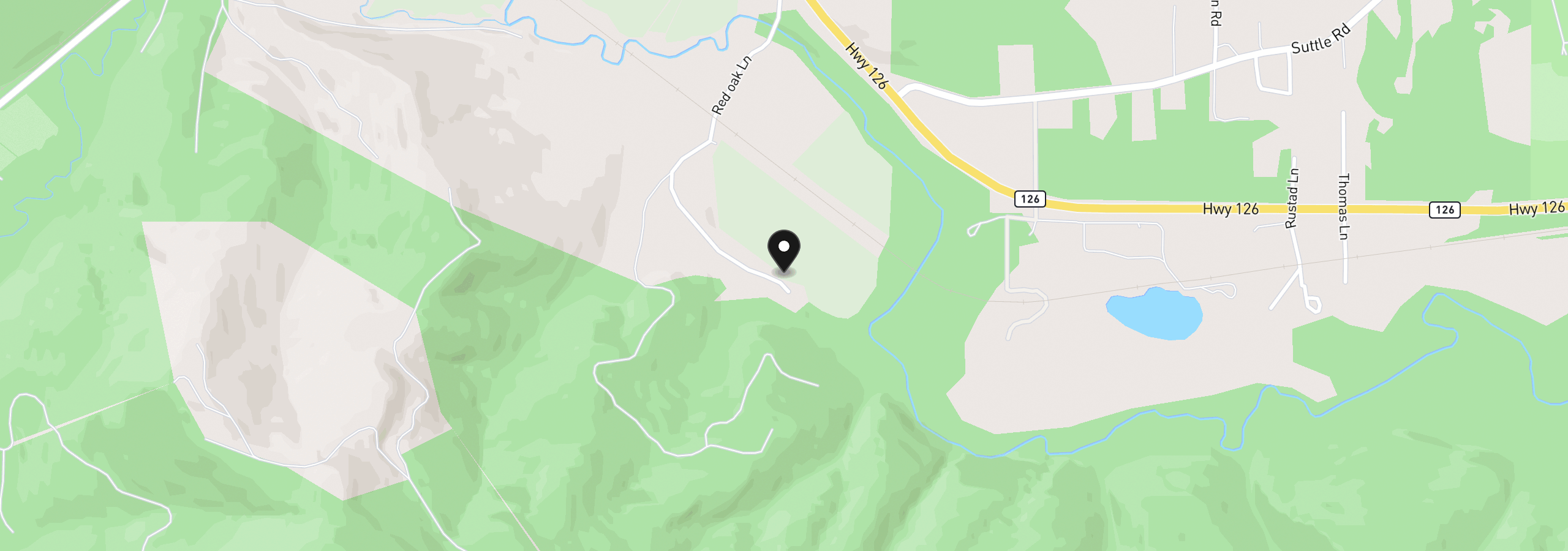 Map showing the location of 22994 Redoak Ln, Veneta, OR 97487