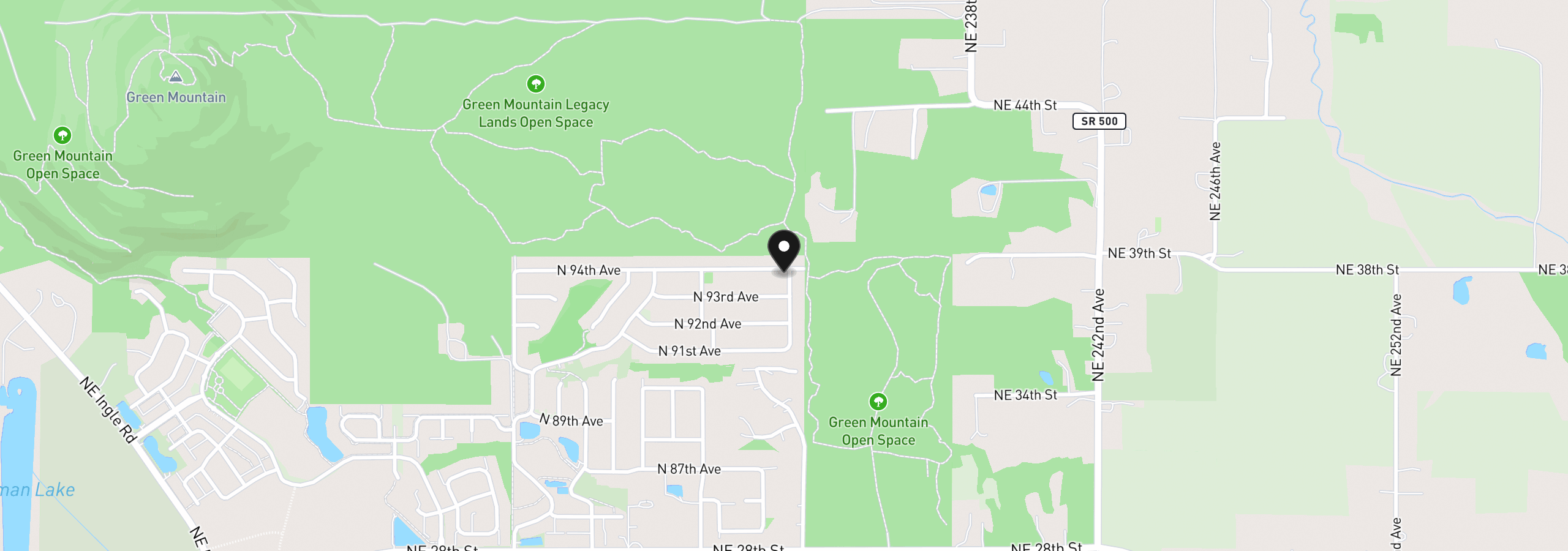 Map showing the location of 5244 N 94th Ave, Camas, Wa 98607