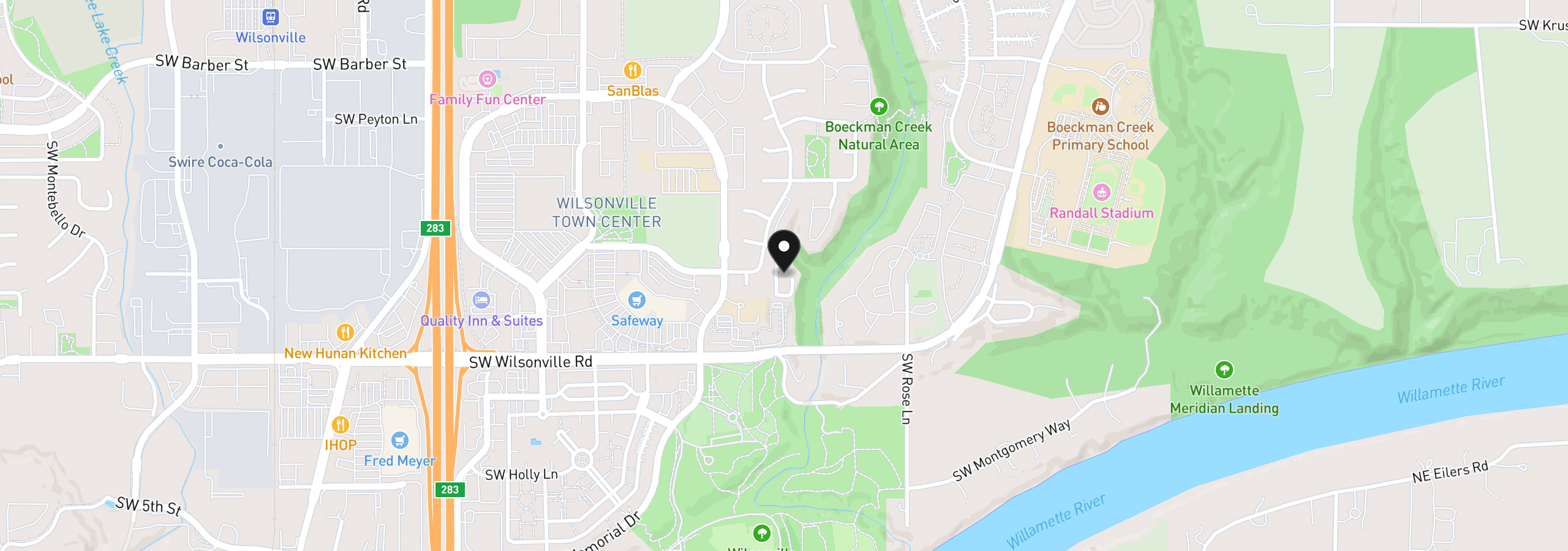 Map showing the location of 29700 SW Courtside Dr 36, Wilsonville, OR 97070