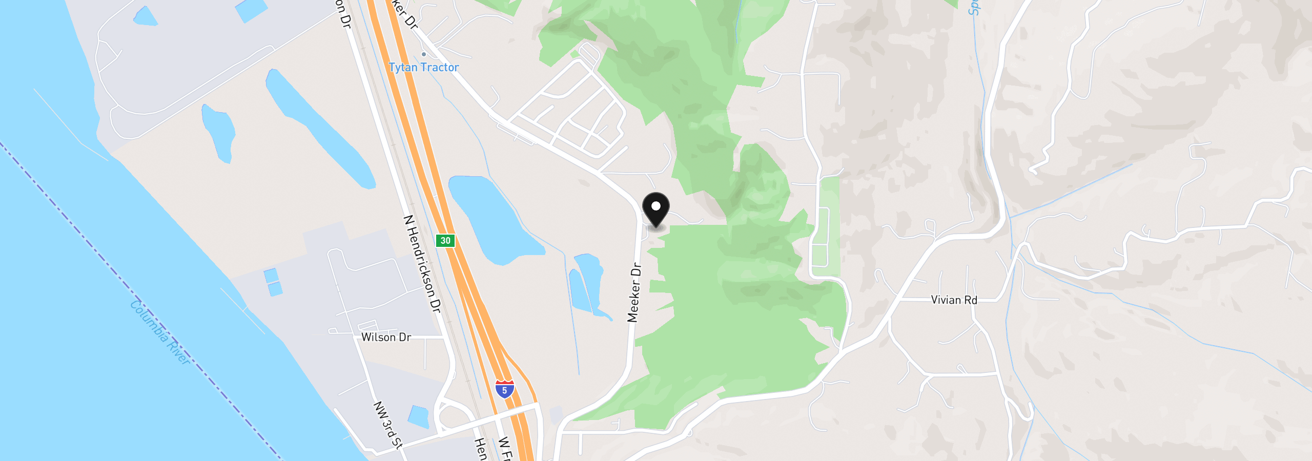 Map showing the location of 5458 Meeker Dr, Kalama, Wa 98625