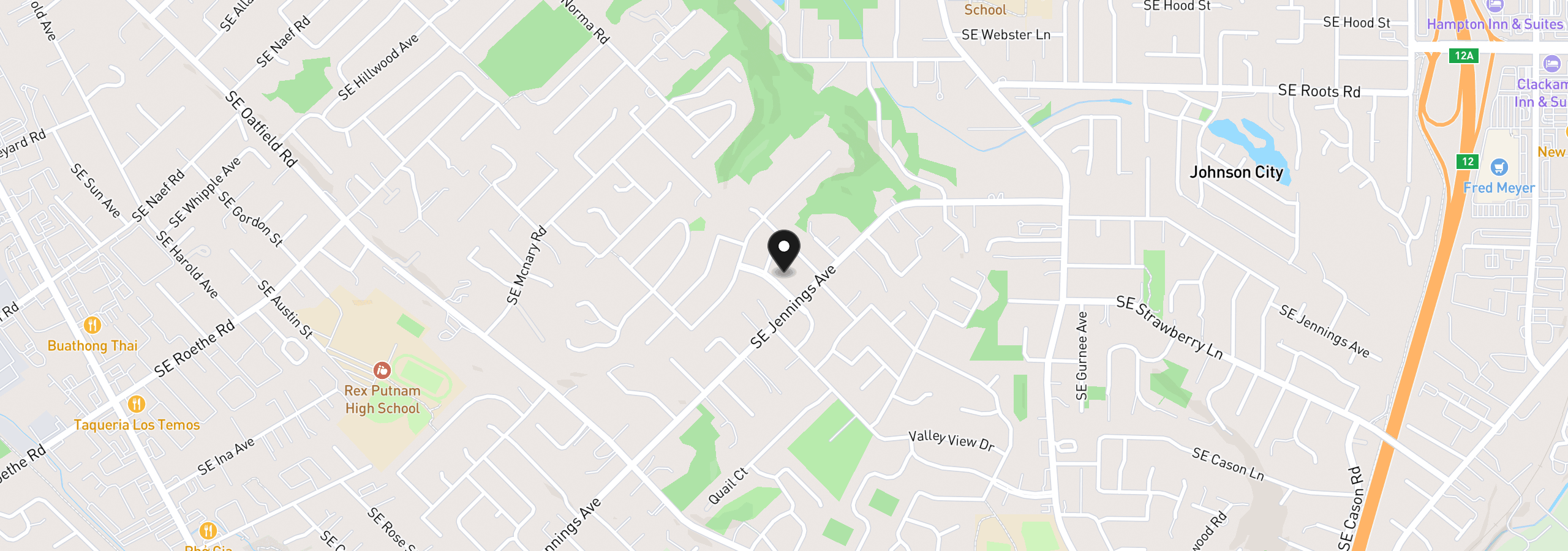 Map showing the location of 16540 Nottingham Dr, Gladstone, OR 97027
